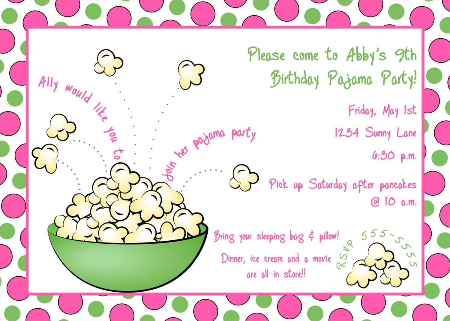 Doc    Slumber Party Printable Invitations â Slumber Party